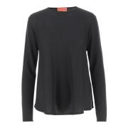 Luxe Zwarte Zijde Kasjmier Trui Wild Cashmere , Black , Dames