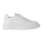 Witte Leren Lage Sneakers Exton , White , Heren