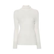 Luxe Beige Coltrui Sweater Fabiana Filippi , White , Dames