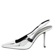 Pre-owned Leather heels Yves Saint Laurent Vintage , Gray , Dames