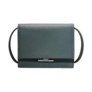 Lineaire Crossbody Tas van Saffianoleer Calvin Klein , Green , Dames