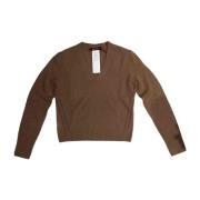 Pu Cashmere Gebreide Trui Max Mara , Brown , Dames