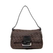 Pre-owned Canvas shoulder-bags Fendi Vintage , Brown , Dames