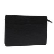 Pre-owned Leather clutches Louis Vuitton Vintage , Black , Dames