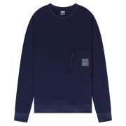 Blauwe Bryan Sweatshirt met Geribbelde Afwerking Kultivate , Blue , He...