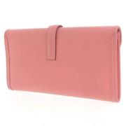 Pre-owned Leather clutches Hermès Vintage , Pink , Dames