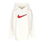 Oversize Swoosh Hoodie Rood Nike , White , Dames