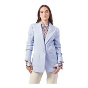 Blauwe Crepe Blazer Jas Vrouwen Guess , Blue , Dames