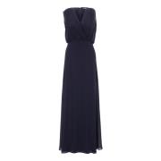 Elegante Chiffon Jurk met Plooien vera mont , Blue , Dames