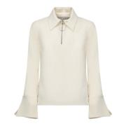 Witte Gebreide Trui met Rits Kraag JW Anderson , White , Dames