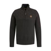 Heren Turtleneck Sweater met Halve Rits PME Legend , Black , Heren