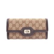 Pre-owned Canvas wallets Gucci Vintage , Beige , Dames