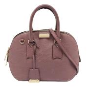 Pre-owned Leather handbags Burberry Vintage , Purple , Dames