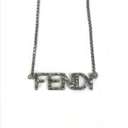 Pre-owned Fabric necklaces Fendi Vintage , Gray , Dames