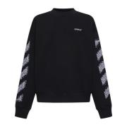 Zwarte Skater-Fit Sweatshirt met Pixel Diag Off White , Black , Heren