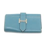 Pre-owned Leather key-holders Hermès Vintage , Blue , Dames