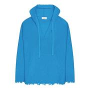 Turquoise hoodie sweatshirt met V-hals Laneus , Blue , Heren