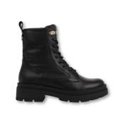 Dames Bikerboots met Zijrits Red Rag , Black , Dames