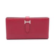 Pre-owned Canvas wallets Hermès Vintage , Red , Dames