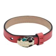 Pre-owned Leather bracelets Bvlgari Vintage , Red , Dames