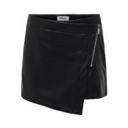 Hoge Taille Nep Leer Skort Broek Only , Black , Dames