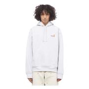 Grijze Hoodie met Amerikaans Script Carhartt Wip , Gray , Heren