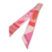 Pre-owned Silk scarves Hermès Vintage , Pink , Dames