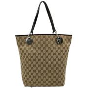 Pre-owned Canvas totes Gucci Vintage , Beige , Dames