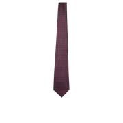 Premium Zijden Stropdas met Bordeaux Micro-Patroon Canali , Red , Here...