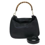 Pre-owned Leather handbags Gucci Vintage , Black , Dames