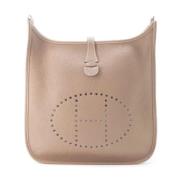 Pre-owned Leather shoulder-bags Hermès Vintage , Beige , Dames