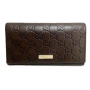 Pre-owned Leather wallets Gucci Vintage , Brown , Dames