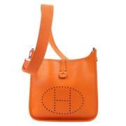 Pre-owned Leather shoulder-bags Hermès Vintage , Orange , Dames