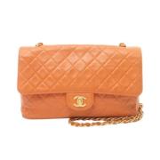 Pre-owned Leather chanel-bags Chanel Vintage , Orange , Dames