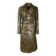 Groene Python Leren Trenchcoat Tom Ford , Green , Dames