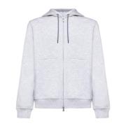 Grijze Zip-Through Sweater voor Mannen Brunello Cucinelli , Gray , Her...