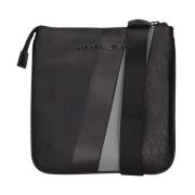 Zwarte schoudertas met ritssluiting Armani Exchange , Black , Heren