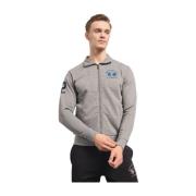 Grijze Melange Sweatshirt met rits van katoen geborduurd logo La Marti...