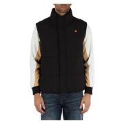 Gewatteerd Mouwloos Jack met Voorlogo Patch Ellesse , Black , Heren