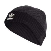 Zwarte Hoed met Variegated Textuur en Wit Rubberen Logo Adidas Origina...