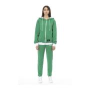 Hoodie Colorblock Trainingspak met Logo Baldinini , Green , Dames