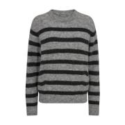 Gestreept Crewneck Gebreid Vest MOS Mosh , Gray , Dames