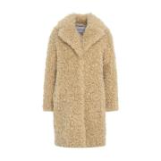 Stijlvol Beige Faux Fur Coat Aw24 Stand Studio , Beige , Dames