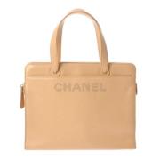 Pre-owned Leather chanel-bags Chanel Vintage , Beige , Dames