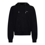 Zwarte Katoenen Hoodie voor Mannen Off White , Black , Heren