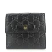 Pre-owned Leather wallets Gucci Vintage , Black , Dames