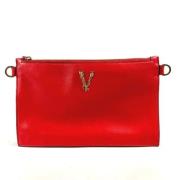 Pre-owned Leather clutches Versace Pre-owned , Red , Dames