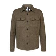 Textuur Overshirt in Donkerbruin Profuomo , Brown , Heren