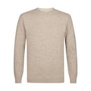 Taupe Crew Neck Pullover Sweater Profuomo , Beige , Heren