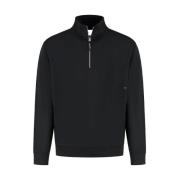 Halfzip Loose Fit Sweater Pure Path , Black , Heren